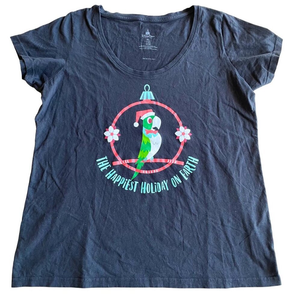 Disney Parks Christmas Tiki Room The Happiest Holiday On Earth Parrot Shirt XL